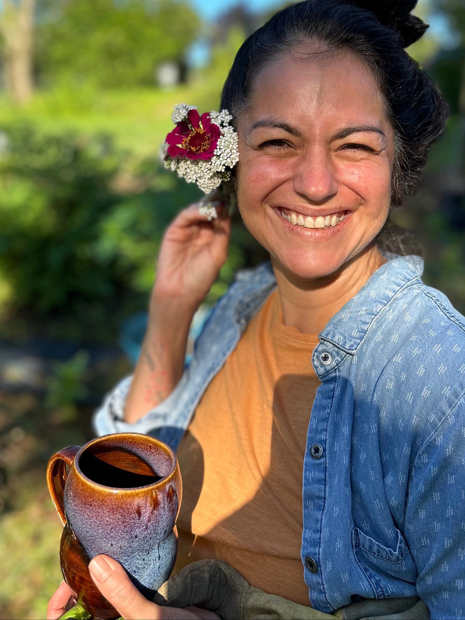 Elizabeth Gonzalez Bernardini, of Bernie’s Herbals, volunteers at one of the organic restorative farms in New York, Roots N Culture Farm, that focuses on medicinal herbs and community classes. 